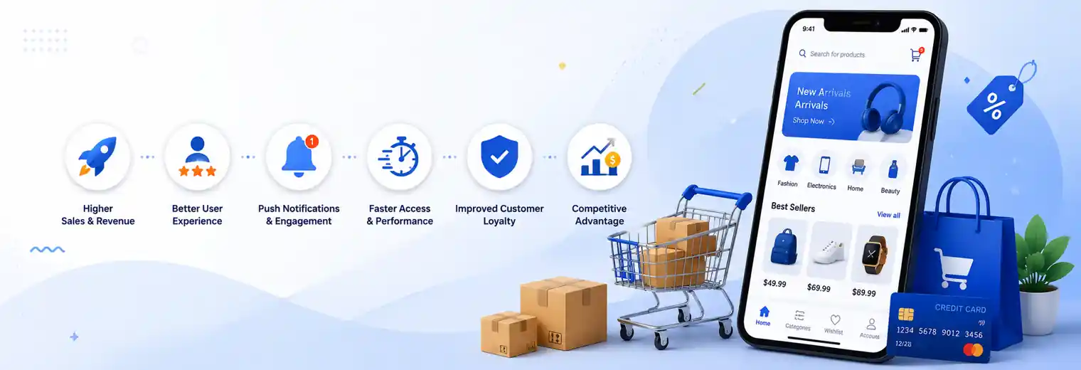 Top 6 Benefits of Building a Mobile App for eCommerce Business<br/><span style="font-size:18px">📅 20th May 2022</span>